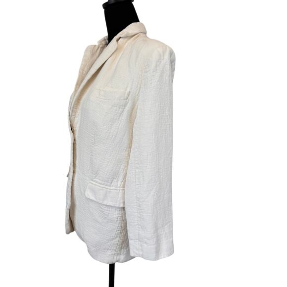 ANINE BING X RTR Women's Eggshell Quinn Oversized Linen Blazer Size XS - Picture 5 of 11